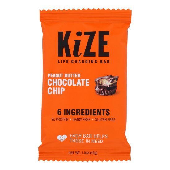 Kize Concepts - Energy Bar Raw Peanut Butter Chocolate Chip - Case of 10-1.5oz