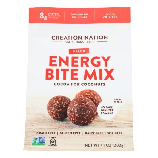 Creation Nation Cocoa For Coconuts Paleo Energy Bite Mix  - Case of 6 - 7.1 OZ