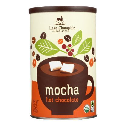 Lake Champlain Chocolates Mocha Hot Chocolate Mix Mixes Organic Mexican Coffee With Rich Cocoa - Case of 6 - 16 OZ