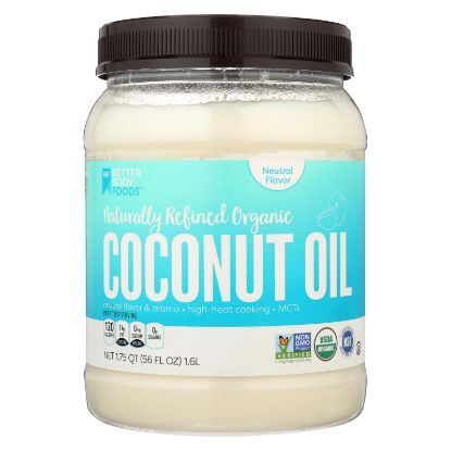 Better Body Foods Naturally Refined Organic Coconut Oil - Case of 4 - 56 FZ