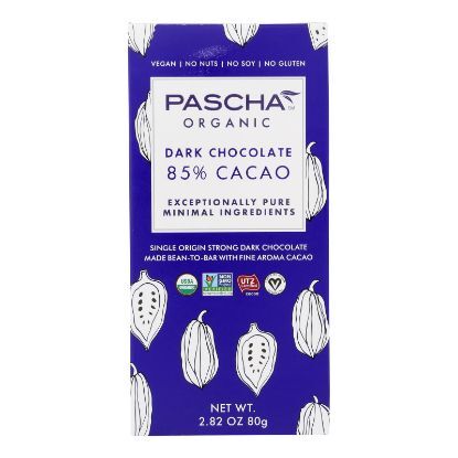 Pascha - Bar Chocolate 85% Cacao - Case of 10 - 2.82 OZ