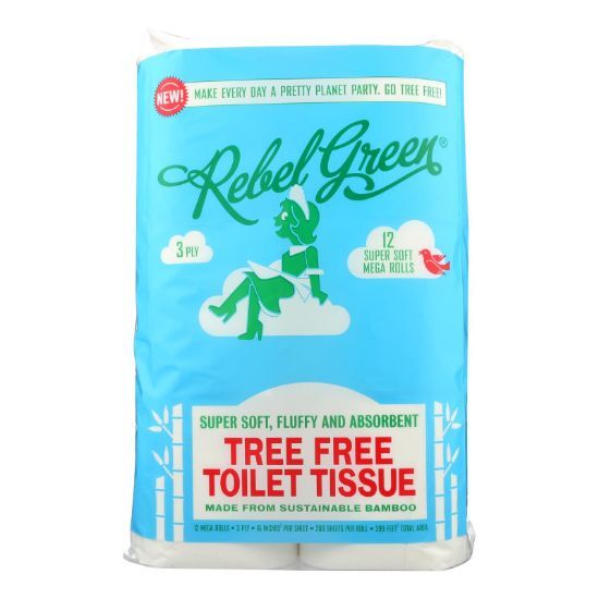 Rebel Green - Toilet Tissue Tree Free - Case of 8 - 12 CT