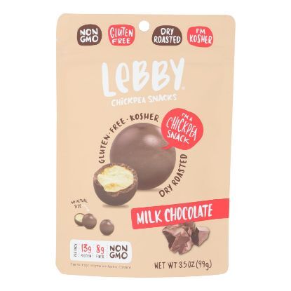 Lebby Snacks - Chickpea Snacks Milk Chocolate - Case of 6 - 3.5 OZ
