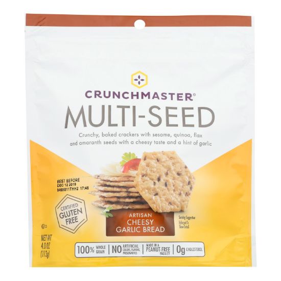 Crunchmaster - Mltsd Cracker Chsy Garlc Brd - Case of 12 - 4 OZ