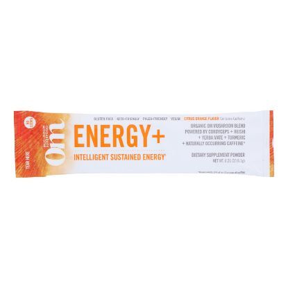 Om Organic Mushroom Nutrition Energy Citrus Orange Dietary Supplement Powder  - Case of 10 - .21 OZ