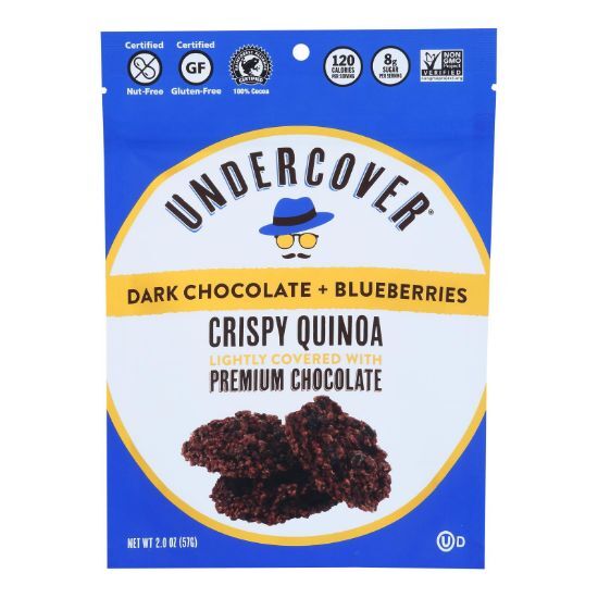 Undercover Quinoa - Crispy Quinoa Dk Ch Blbry - Case of 12 - 2 OZ