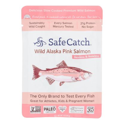 Safe Catch - Salmon Pink Wild Alaskan - Case of 12 - 3 OZ