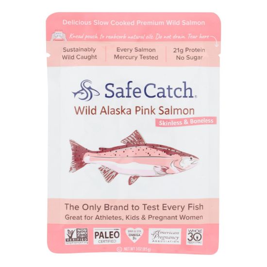 Safe Catch - Salmon Pink Wild Alaskan - Case of 12 - 3 OZ