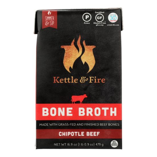 Kettle And Fire - Bone Broth Chipotle Beef - Case of 6 - 16.9 OZ