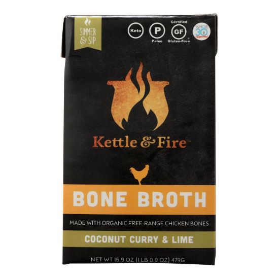 Kettle And Fire - Bone Broth Cnutcury/lime - Case of 6 - 16.9 OZ