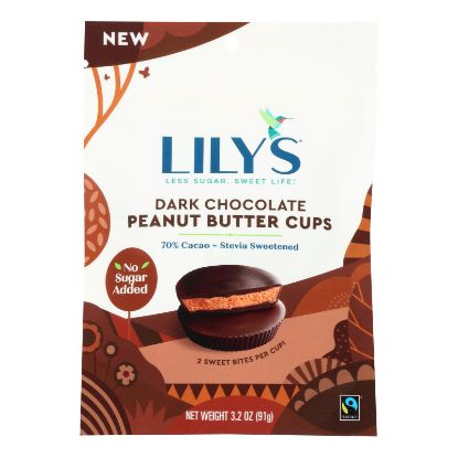 Lily's Sweets - Peanut Butter Cup Dark Chocolate - Case of 12 - 3.2 OZ