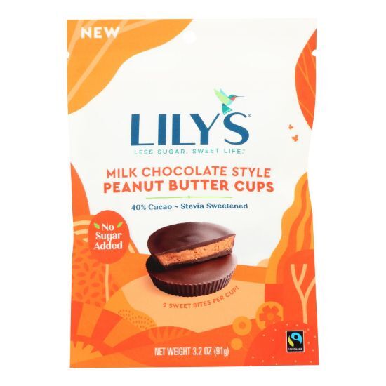 Lily's Sweets - Peanut Butter Cup Milk Chocolate - Case of 12 - 3.2 OZ