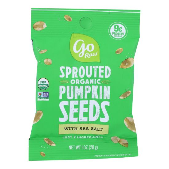 Go Raw - Seed Pumpkin Sea Salt Sprtd - Case of 12 - 1 OZ