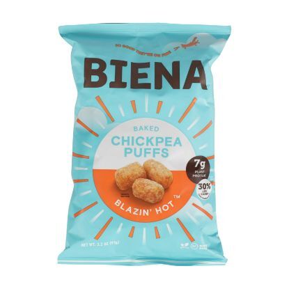 Biena Llc - Puffs Chick Peas Hot - Case of 12 - 3.2 OZ