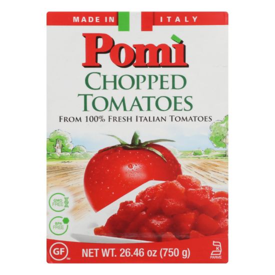 Pomi Tomatoes - Tomatoes Chopped - Case of 12 - 26.46 OZ