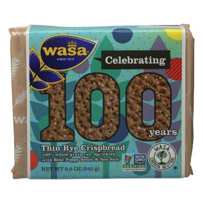 Wasa Crispbread - Crispbread Thin Rye 100 - Case of 12 - 8.6 OZ