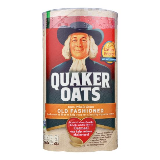 Quaker 100% Whole Grain Old Fashioned Oats  - Case of 12 - 18 OZ