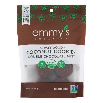 Emmy's Organics - Cookies Double Chocolate Mint - Case of 8 - 6 OZ
