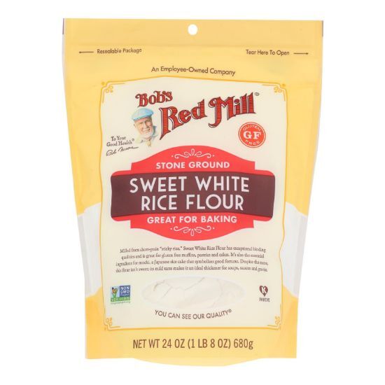 Bob's Red Mill - Rice Flour Sweet Whte Gluten Free - Case of 4 - 24 OZ