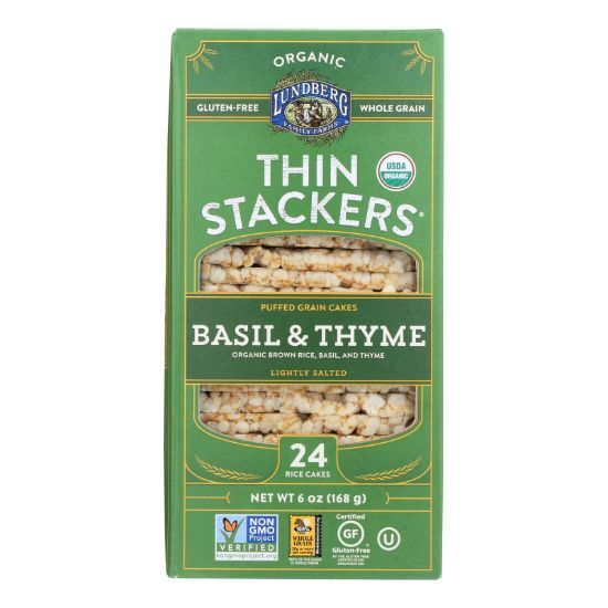 Lundberg Family Farms - Rice Ck Basil Thyme Thin - Case of 6-6 OZ