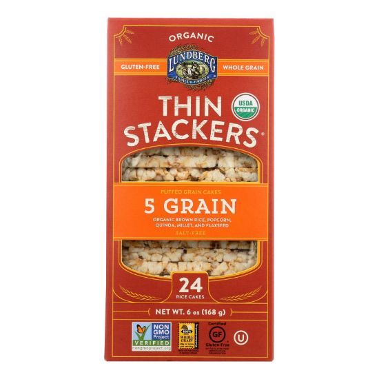 Lundberg Family Farms - Rice Cke 5 Green Thn Stk - Case of 6-6 OZ