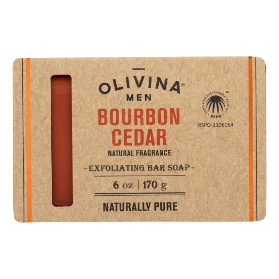 Olivina Men - Exfol Soap Bourbon Cedar - 1 Each - 6 OZ