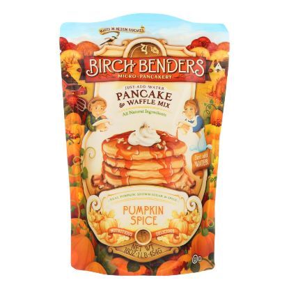 Birch Benders Micro-Pancakery Pancake & Waffle Mix, Pumpkin Spice  - Case of 6 - 16 OZ