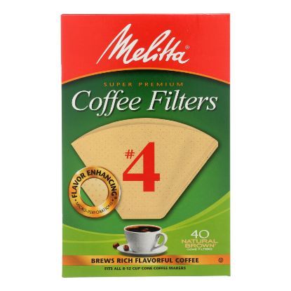 Melitta - Cone Filter Brown No.4 - Case of 12 - 40 CT