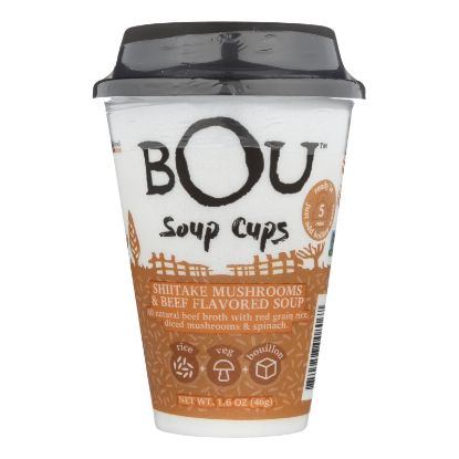Bou - Soup Cup - Shiitake Mushroom and Beef - Case of 6 - 1.6 oz.