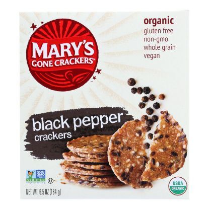 Mary's Gone Crackers Black Pepper Crackers  - Case of 6 - 6.5 OZ