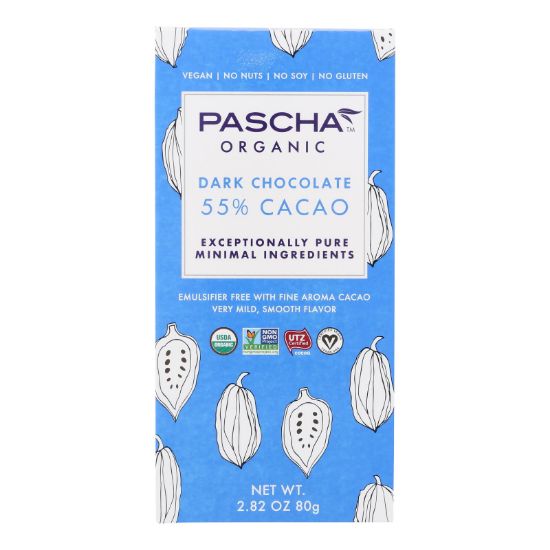 Pascha - Bar Chocolate 55% Cacao - Case of 10 - 2.82 OZ