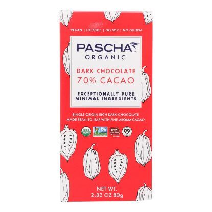 Pascha - Bar Chocolate 70% Cacao - Case of 10 - 2.82 OZ