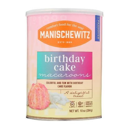 Manischewitz - Macaroons Birthday Cake - Case of 12 - 10 OZ