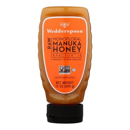 Wedderspoon - Manuka Honey Raw Squeeze Bottle - Case of 6 - 12 OZ