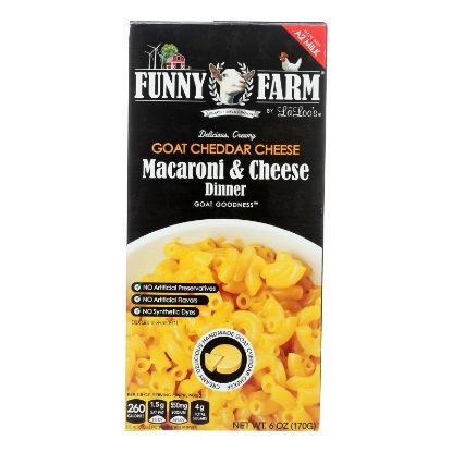 Funny Farm By La Loo's Goat Cheddar Cheese Macaroni & Cheese Dinner  - Case of 8 - 6 OZ