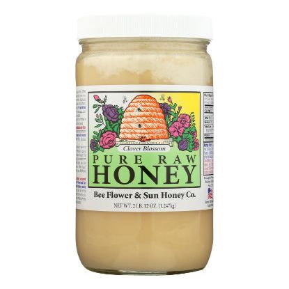 Bee Flower & Sun Honey Co. Clover Blossom Pure Raw Honey - Case of 6 - 44 OZ