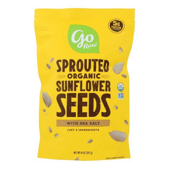 Go Raw Sprouted Seeds, Sunflower With Celtic Sea Salt  - Case of 6 - 14 OZ