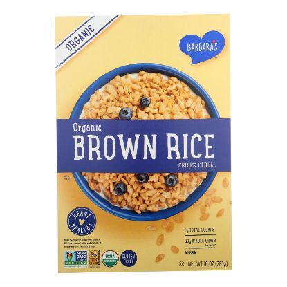 Barbara's Organic Brown Rice Crisps Cereal, Gluten-Free  - Case of 10 - 10 OZ