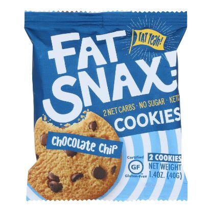 Fat Snax - Cookie Chocolate Chip 2ct - Case of 20-1.4 OZ