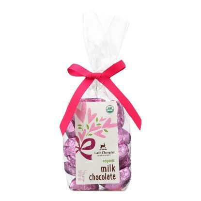 Lake Champlain Chocolates Organic Milk Chocolate Heart-Shaped Candies  - Case of 12 - 5.9 OZ