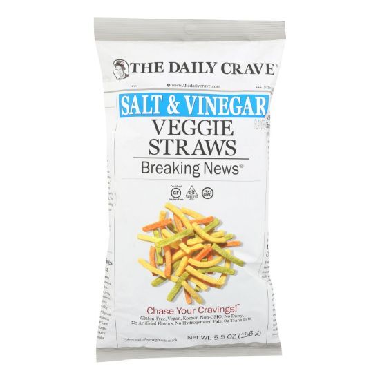 The Daily Crave - Veggie Straws Salt & Vinegar - Case of 8 - 5.5 OZ