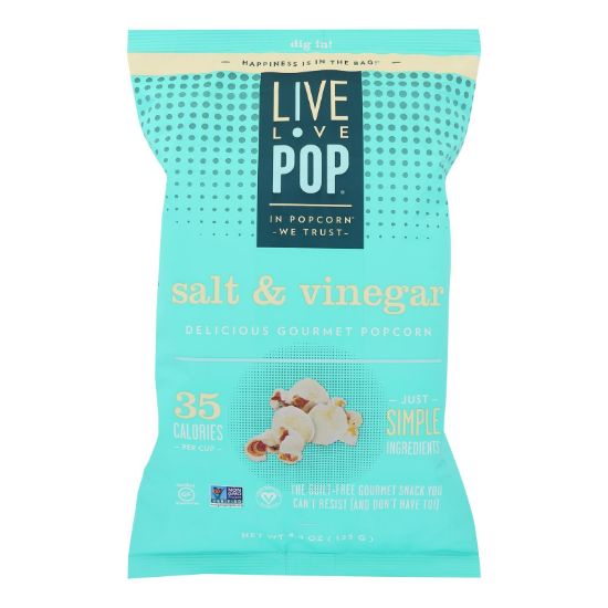 Live Love Pop - Popcorn Salt & Vinegar - Case of 12 - 4.4 OZ