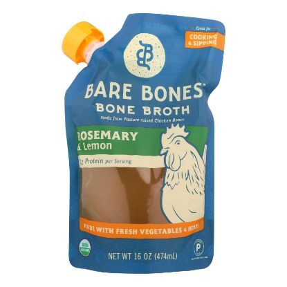 Bare Bones Rosemary & Lemon Bone Broth  - Case of 6 - 16 FZ