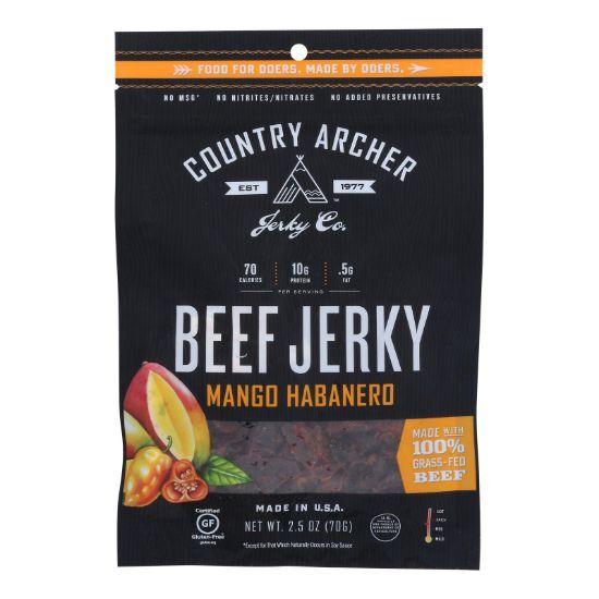 Country Archer - Jerky Beef Mango Habanero - Case of 12-2.5 OZ