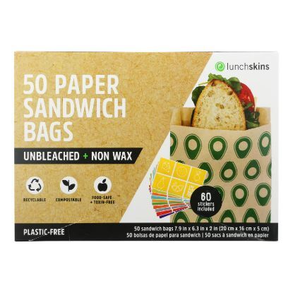 Lunchskins - Sandwich Bag Paper Avo - Case of 12 - 50 CT