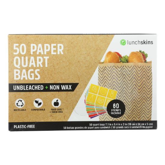 Lunchskins - Paper Bag Quart Cheveron - Case of 12 - 50 CT