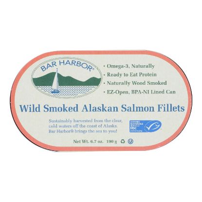 Bar Harbor - Salmon Fillets Wild Smoked Ak - Case of 12-6.7 OZ