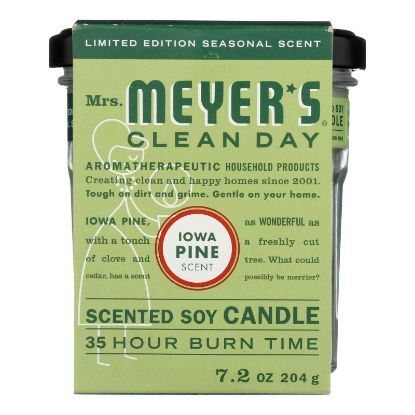 Mrs.meyers Clean Day - Soy Candle Iowa Pine - Case of 6 - 7.2 OZ