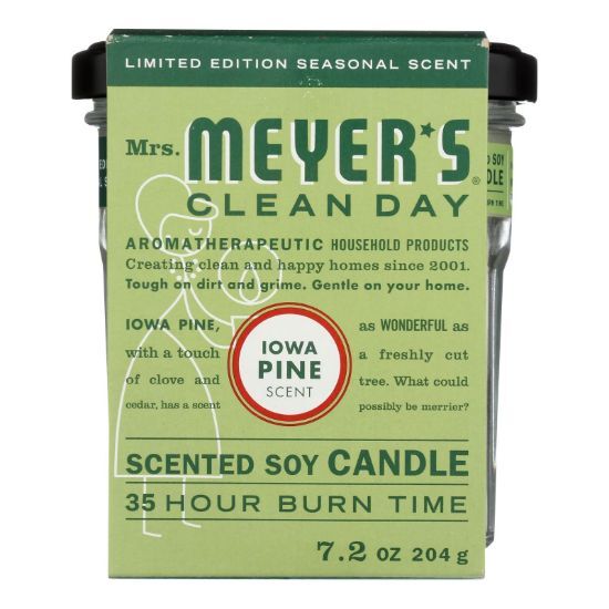 Mrs.meyers Clean Day - Soy Candle Iowa Pine - Case of 6 - 7.2 OZ