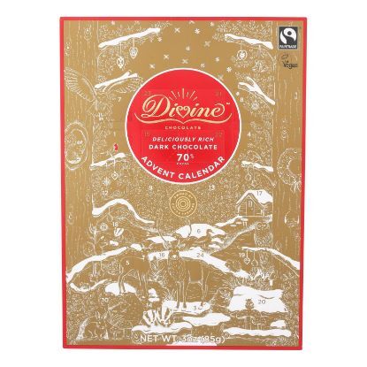 Divine - Advent Calendar Dark Chocolate - Case of 12 - 3 OZ